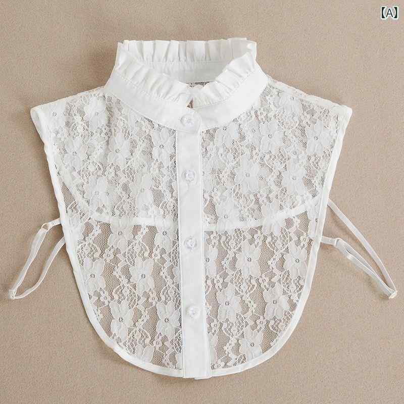 ・スタイル: ・カラー展開: 白、黒、モノクロチェック・ネックライン: クルーネック、スタンドカラー、ポインテッドカラー、プリーツカラー・柄・装飾: レース、モノクロチェック、アップリケ、ウサギの耳モチーフ、テクスチャード