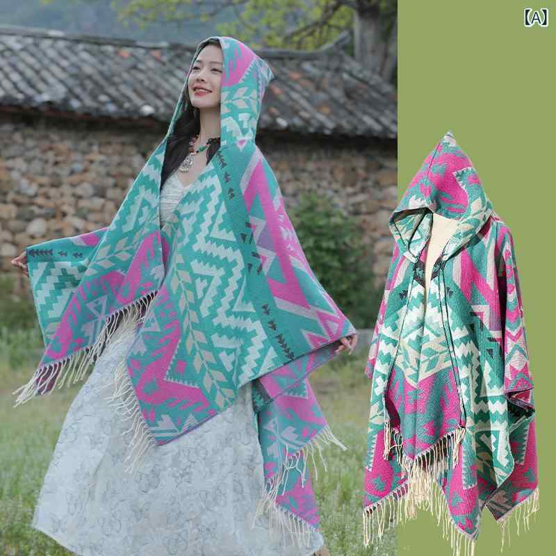 ・対象性別: 女性・主な素材: フェイクカシミヤ・柄: 複数デザイン・機能: 保温・スタイル: ミディアム丈・幅: 130cm・テイスト: レトロエスニック・カラー展開: ピンクグリーン、ワインレッドグレー、レッド、ブルーオレンジ、ブルー、...