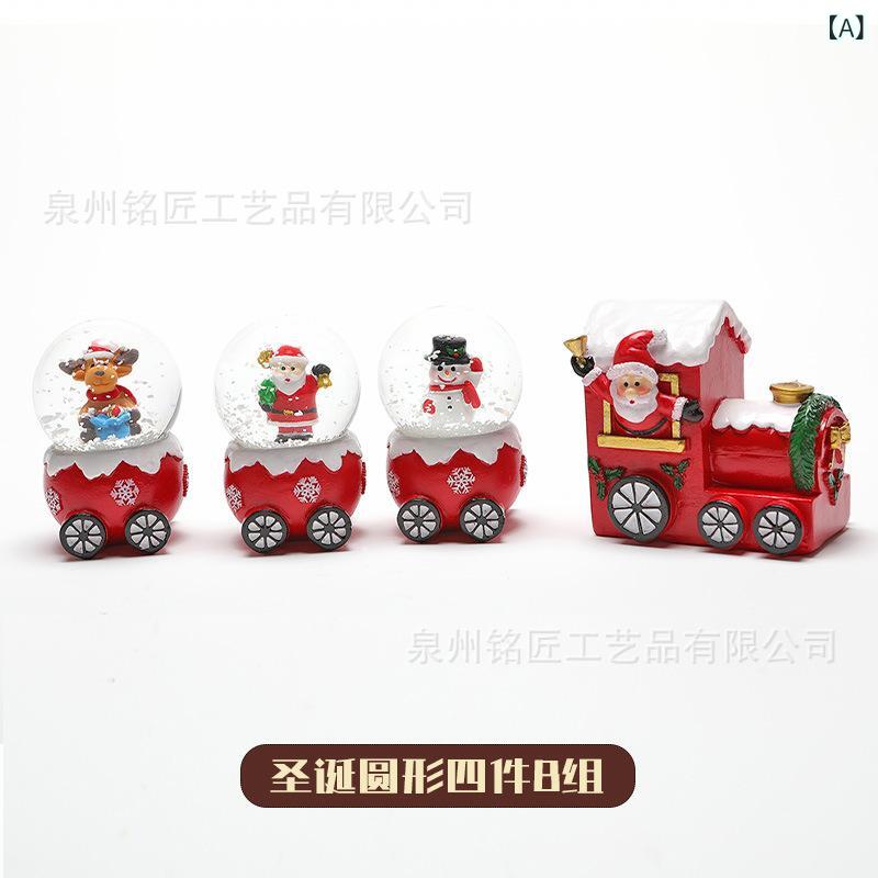 クリスマス置物 スノードーム オルゴール サンタクロース 雪だるま 汽車 トレイン 卓上 デスク インテリア 部屋飾り 樹脂 プラスチック製 モダン シンプル かわいい おしゃれ デコレーション