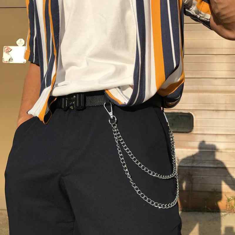 チェーンベルト メンズ レディース デニム ジーンズ パンツ パンク ヒップホップ ロック ストリート カジュアル ファッション小物 普段..
