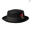 爵士帽 メンズ ウールフェルト つば広 平天型 ブラック 秋冬 カジュアル おしゃれ ブリティッシュスタ..