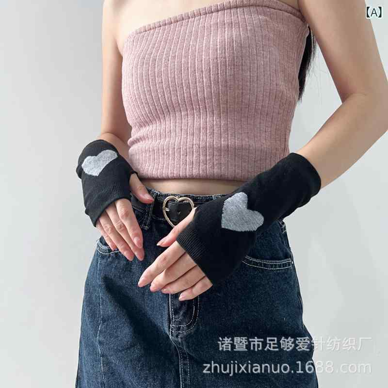 手袋 レディース Y2K 指なし手袋 オープンフィンガーグローブ アームカバー パンクロック ストリート ..