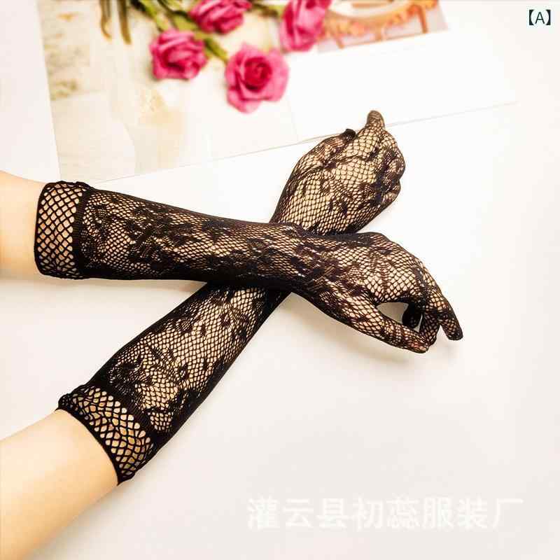 手袋 レディース 女性用 セクシー レース グローブ 透け感 シースルー ロング丈 高伸縮性 ブライダル ..