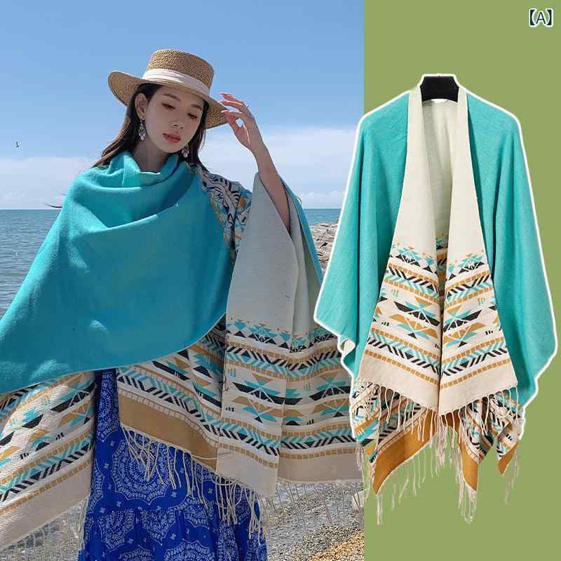 ・性別: 女性用・主な素材: アクリル、人工ウール・スタイル: エスニック・機能: 保温・長さ: 約130～150cm・カラー展開: ドーパミングリーン、ドーパミンピンク、ダークコーヒー、ネイビー、オレンジ、レッド