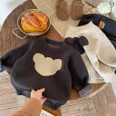 ベビーニット 男の子 女の子 韓国風 くま柄 プルオーバー セーター 秋冬 新生児 長袖 キッズ アウター トップス ソフトタッチ 裏起毛 丸首 ポリエステル ...