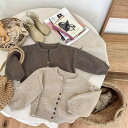 ニットカーディガン キッズ 男の子 女の子 秋冬 シンプル ベーシック 無地 ソリッドカラー コットン 綿 やわらかい 肌触り 丸首 長袖 前開き ボタン 羽織...