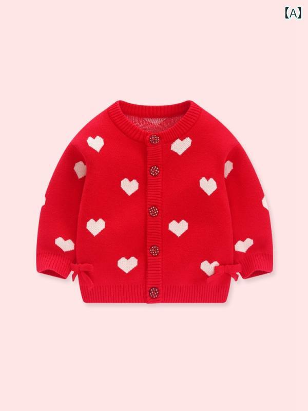 ニット カーディガン 女の子 ベビー 長袖 ラウンドネック 綿 コットン 柔らかい シングルボタン トップ..