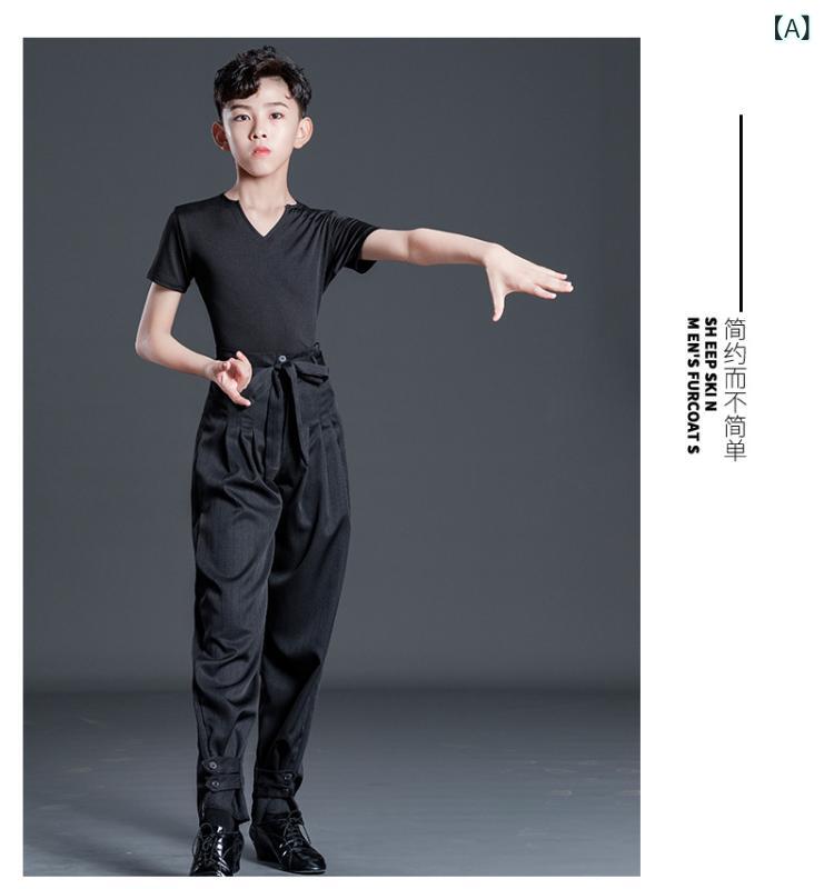 ダンスウェア 男の子 ジュニア ラテンダンス 発表会 競技 スタンダード 衣装 セットアップ 上下セット ..