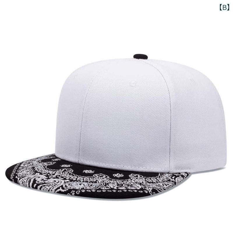 ベースボールキャップ メンズ レディース ユニセックス ペア ペイズリー柄 総柄プリント フラットつば ヒップホップ ストリート カジュアル コットン 綿素材 通気性 保温 防風 日よけ UV対策 アウトドア 2