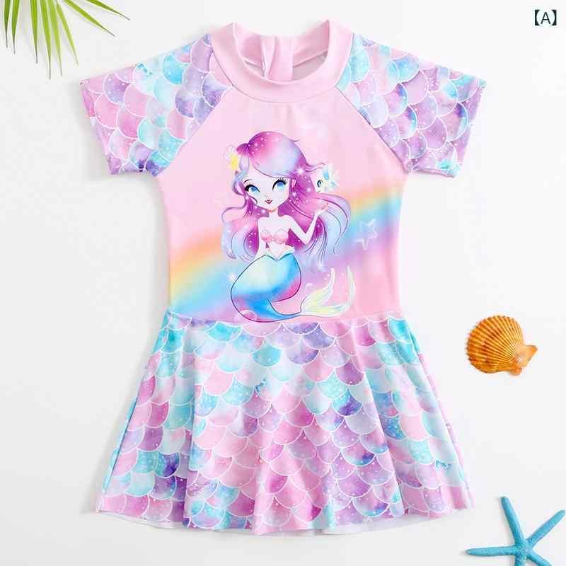 水着 キッズ 女の子 ベビー 子供用 ガールズ セパレート 長袖 かわいい おしゃれ プリンセス 人魚 マー..
