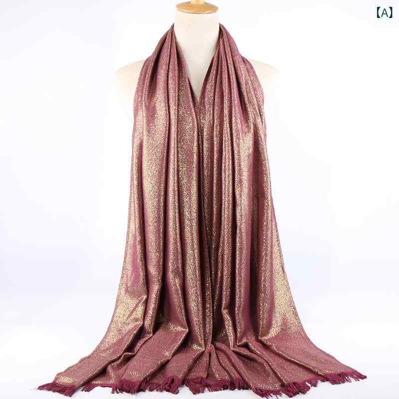 ストール レディース 秋冬 フリンジ ショール 女性用 マフラー 金銀ラメ リバーシブル ポリエステル 無地 防寒 カジュアル 上品 ファッション小物