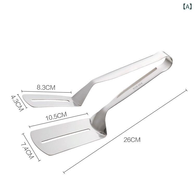 キッチンツール 多機能トング 厚手 304ステンレス製 丈夫 耐久性 衛生的 シンプル 家庭用 業務用 ステ..