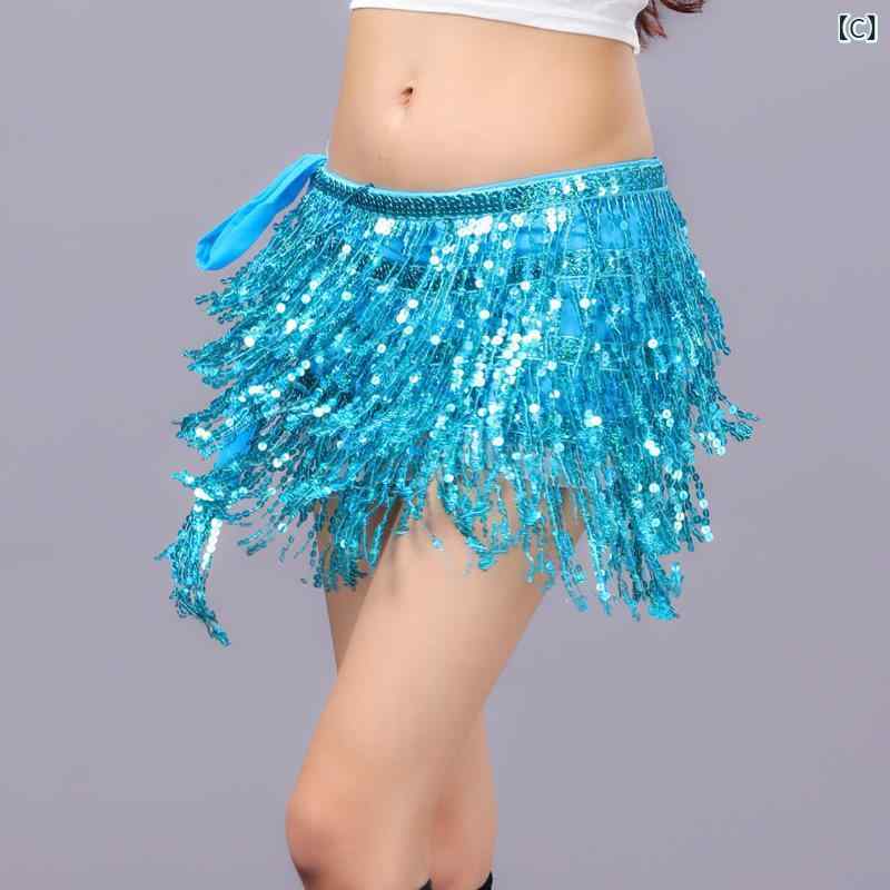 ベリーダンス スパンコール フリンジ ヒップスカーフ ダンス衣装 発表会 ステージ ...