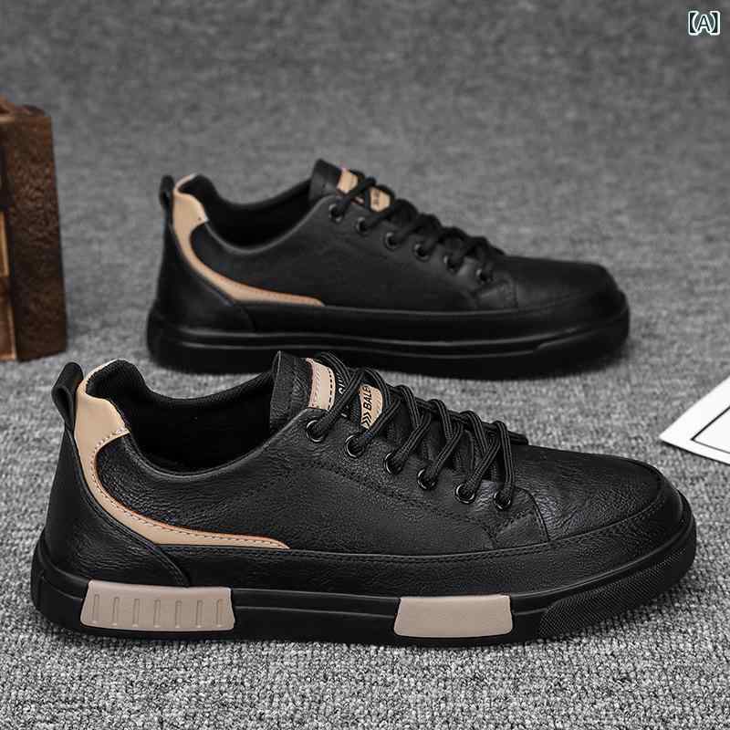 ワークシューズ 男性用 冬用 防水性 耐油性 防滑性 耐摩耗性 キッチン シェフ向け ビジネス 通勤 普段使い PUレザー レースアップ ラウンドトゥ フラットシューズ ブラック