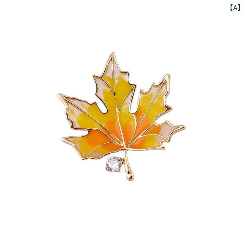 ブローチ ユニセックス フレンチ レトロ 楓の葉 リーフ 精巧 高級感 個性的 おしゃれ スーツ ラペルピ..