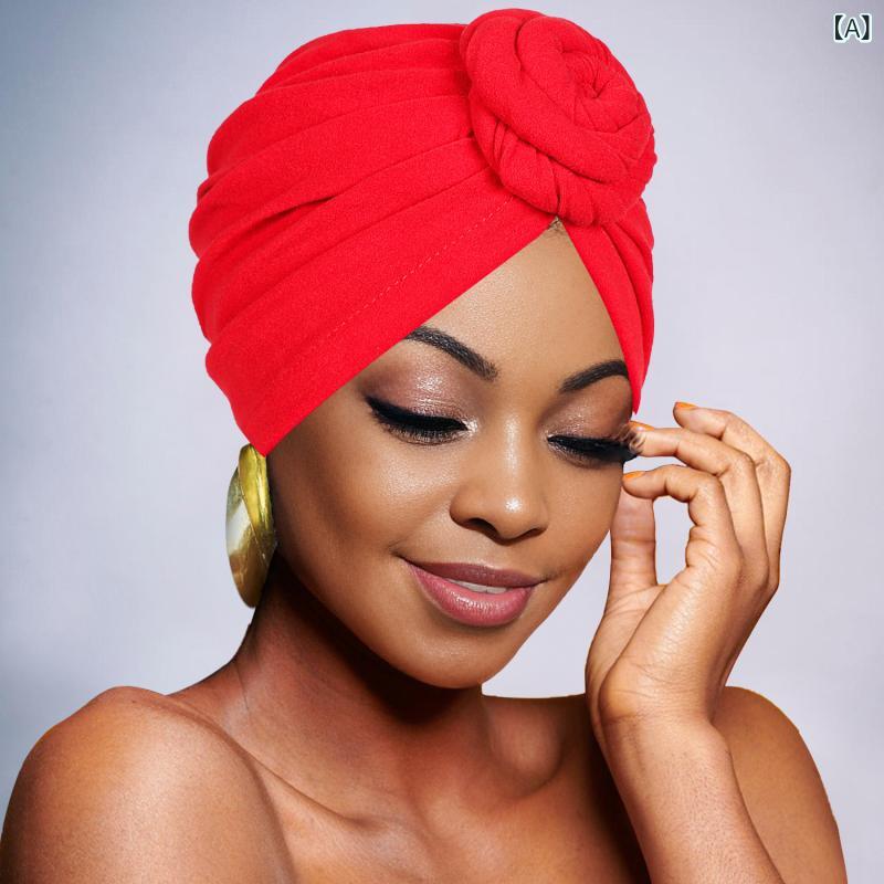 ターバン 螺旋 フラワーモチーフ ヘッドラップ スカーフキャップ 多色 インナーキャップ 通気性 日よけ..