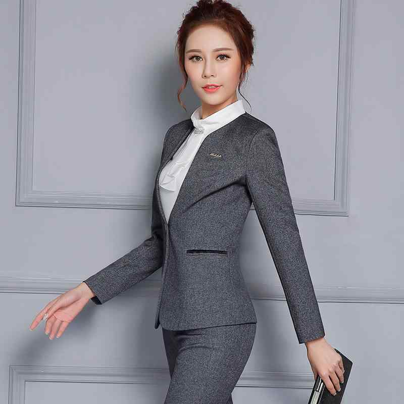 スーツ レディース ノーカラー ジャケット 長袖 スリムフィット ポリエステル 伸縮性 オフィス ビジネス フォーマル 通勤 仕事 入学式 卒業式 セットアップ ツーピース 秋冬 女性用