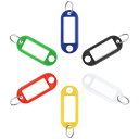 Pawfly キータグ 5 cm ソフトプラスチックキーチェーンタグ 白紙ラベル付き フィルムとスプリットリング 柔軟なアイテム識別子(3)