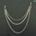 ウォレットチェーン メンズ 男性用 パンク ロック バイカー ストリート系 ダンス 3連 シルバー 金属製 個性的 ズボン ベルトループ 財布 ジーンズ デニム 用 ファッション アクセサリー 腰飾り