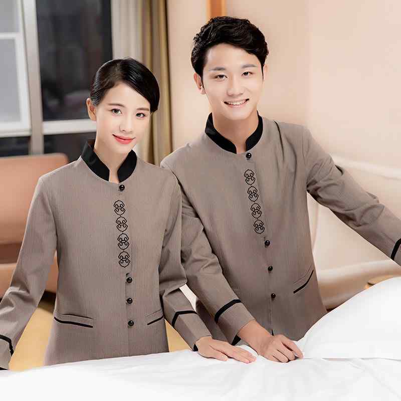 清掃服 レディース 秋冬 長袖 作業着 上下セット 病院 医療 介護施設 オフィス ビル管理 飲食店 スタッフ ユニフォーム 制服 吸湿速乾 綿混 丈夫 動きやすい 快適(x2)