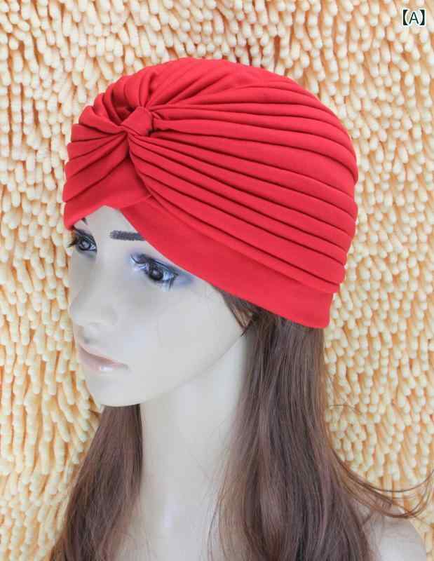 ターバン 男女兼用 ユニセックス インド風 ヘッドラップ ヨガ スポーツ 普段使い キャップ プリーツ ド..