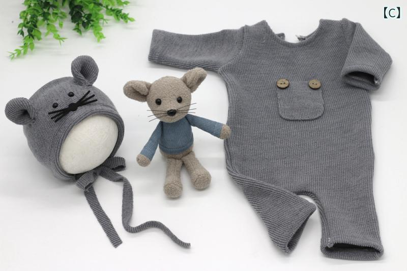ベビー服 新生児 撮影衣装 柔らか ニット ロンパース カバーオール 綿 コットン ソ...