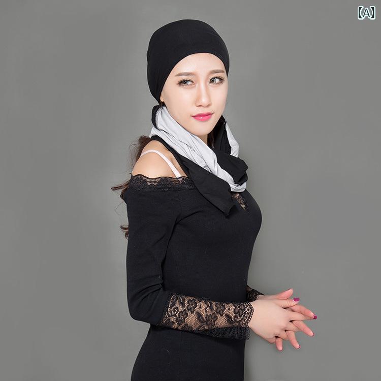 2個セット・性別: 女性 ・カテゴリ: スカーフ ・素材: 綿 ・カラー展開: ホットフィックスパッチワーク（ブラック+グレー、スカイブルー+ピンク、ワインレッド+ネイビー、レイクブルー+ホワイト、ベージュ+ネイビー） ・スタイル: レトロ...