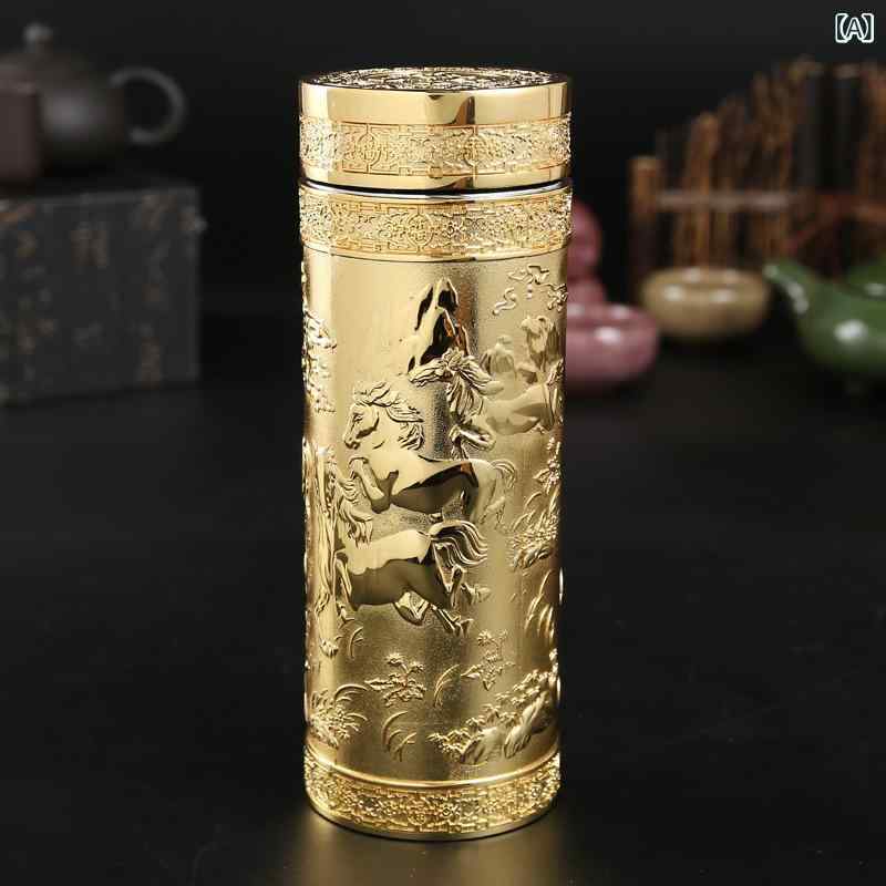 保温カップ 男女兼用 メンズ レディース シニア 純銀製 紫砂内胆 高品質 長時間保温 健康 家庭用 オフ..