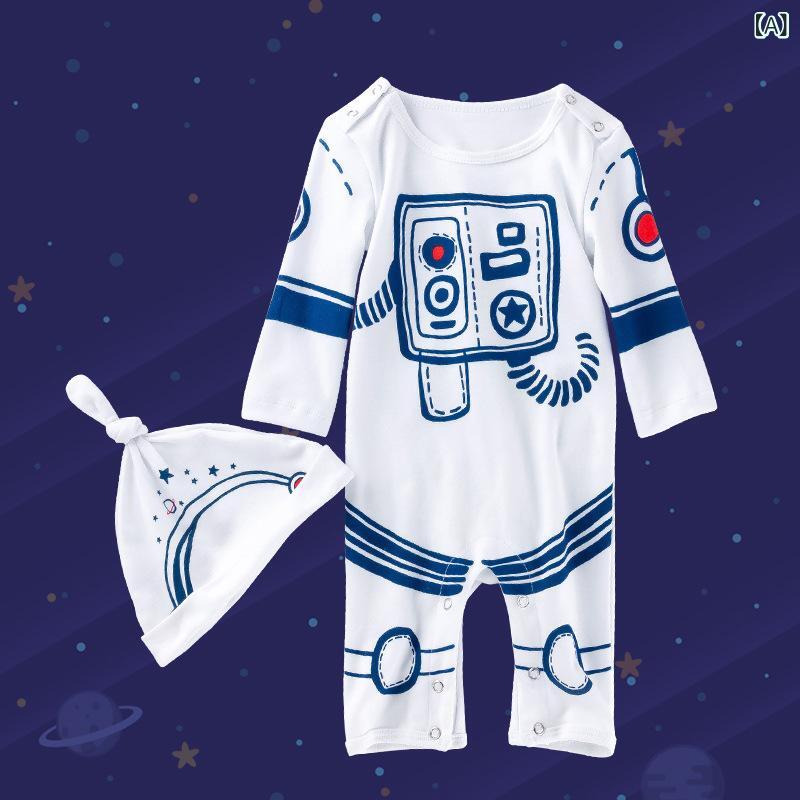 ロンパース ベビー服 男女兼用 男の子 女の子 キャラクター 宇宙服 スペーススーツ...