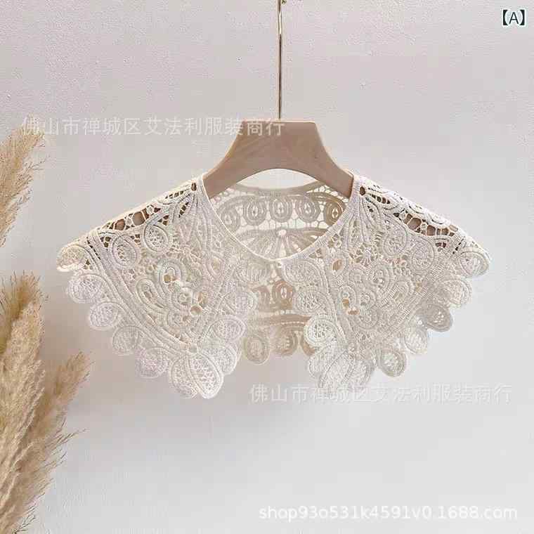 ボレロ レディース レトロ 和風 ハンドメイド クロシェ編み 花柄 レース 透かし編み 付け襟 ショール カーディガン 短丈 羽織り コットン スカート ワンピース 女性用(x2)