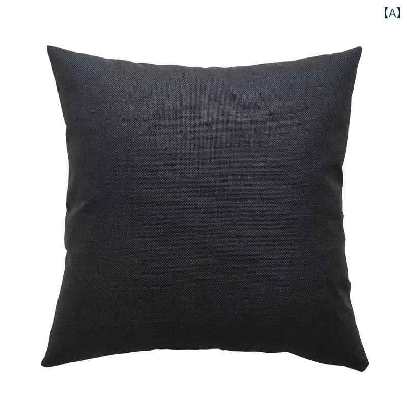 クッションカバー 抱き枕カバー 無地 ソリッドカラー リネン コットン 北欧 インテリア ナチュラル シ..