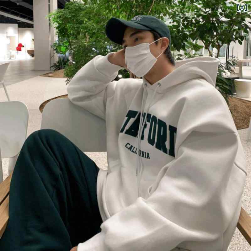 ・カテゴリ: パーカー・スウェット・スタイル: 韓国風・タイプ: プルオーバー・ネックライン: ノーカラー・袖丈: 長袖・デザイン: フード付き・主な素材: 綿・柄: ロゴ・ディテール: ポケット付き・フィット: ルーズ・加工: 刺繍・カラー展開: ホワイト・サイズ展開: M、L、XL、XXL・生地の厚さ: 約220-240g/m²・性別: メンズ