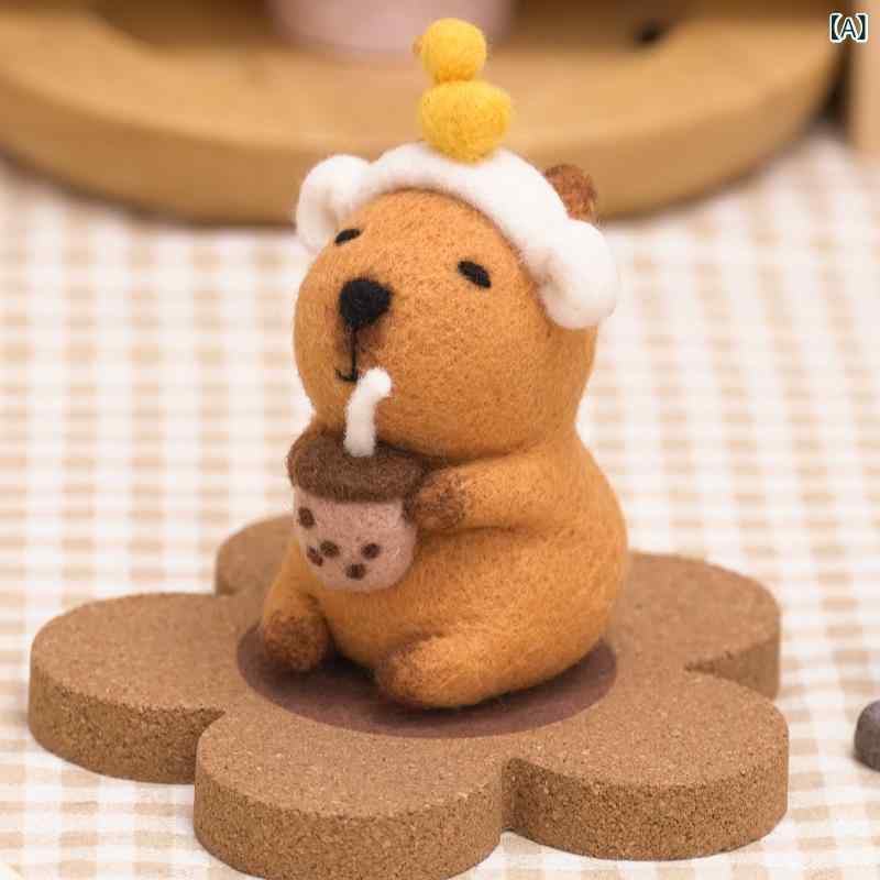 ・スタイル: カートゥーン・素材: ウール・柄: アニメ・キャラクター・カテゴリ: クロスステッチキット・カラー展開: カピバラ（魚）、カピバラ（ミルクティー）、カピバラ（みかん）、カピバラ（亀）、カピバラ（花）、カピバラ（メガネ）・セット内容: 材料キット、材料キット+クラフト紙ギフトボックス・適用スペース: リビング、寝室、書斎、屋外、ダイニング、ベランダ、子供部屋、店舗・商業施設