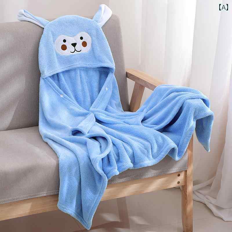 バスローブ ベビー キッズ 子供用 フード付き ポンチョ 吸水速乾 サンゴフリース ふわふわ お風呂上がり プール 水遊び かわいい 動物柄 おくるみ バスタオル