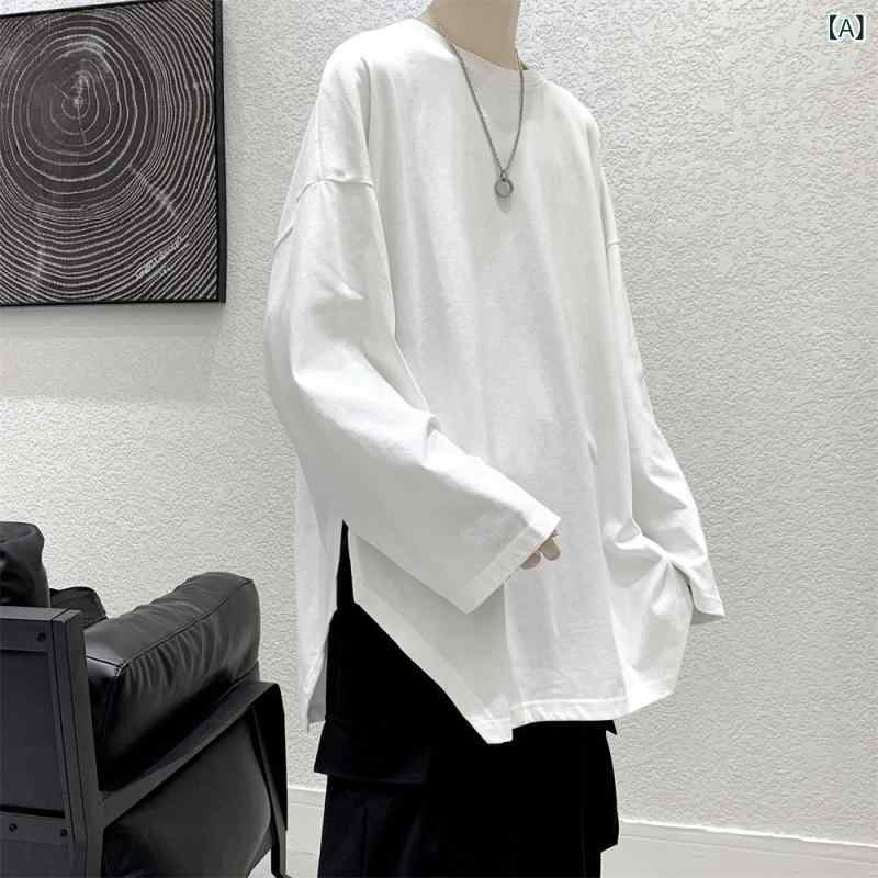 ・カテゴリ: Tシャツ・スタイル: カジュアル・主な素材: ポリエステル・柄: 無地・シルエット: ルーズフィット・着用タイプ: プルオーバー・ネックライン: クルーネック・袖丈: 長袖・詳細: ステッチ・加工: ノンアイロン・カラー展開: ホワイト、ブラック、ダークグレー・サイズ展開: S、M、L、XL、2XL、3XL・袖タイプ: レギュラー・生地の重さ: 180g〜250g未満・機能: 抗菌・対象年齢: 成人・対象性別: 男性