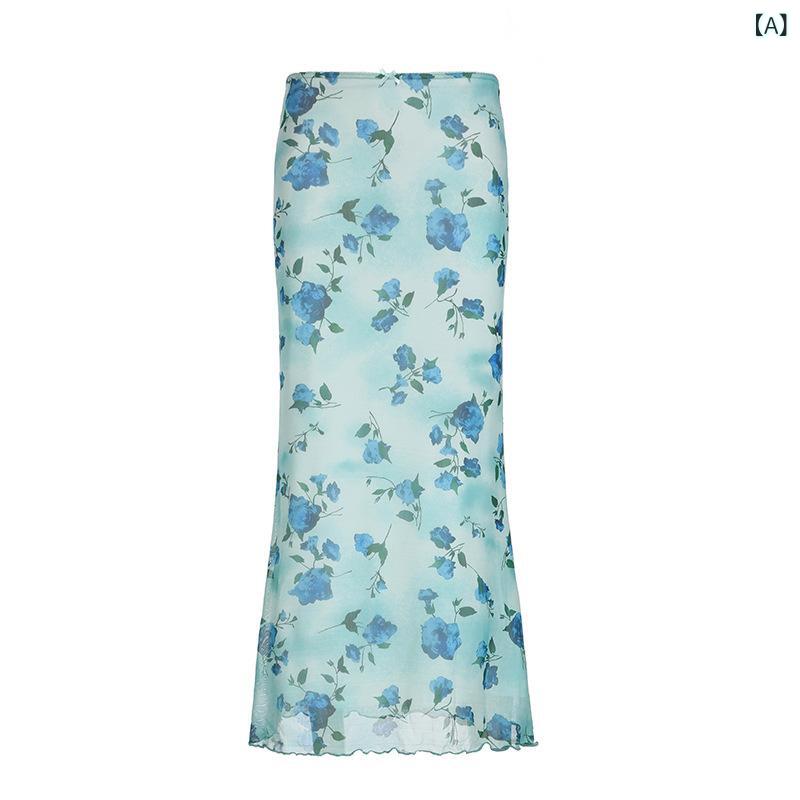 ロングスカート レディース エレガント フェミニン リボン メッシュ チェック柄 薄手 ニット 着痩せ効果 タイトシルエット ストレッチ 快適な着心地 春夏 グリーン ポリエステル スパンデックス 普段使い お出かけ マキシ丈