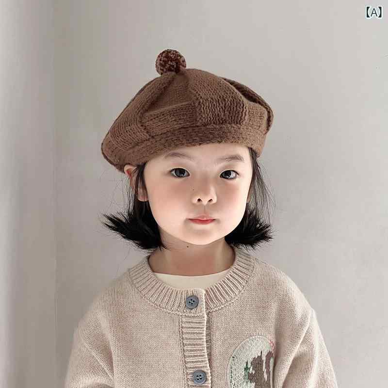 ニット帽 キッズ ベビー 子供用 ベレー帽 キャスケット 画家帽 韓国風 オルチャンスタイル レトロ ヴィ..