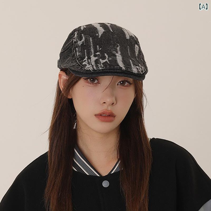 ベレー帽 メンズ レディース ユニセックス デニム ハンチング帽 オールシーズン レトロ ヴィンテージ ..