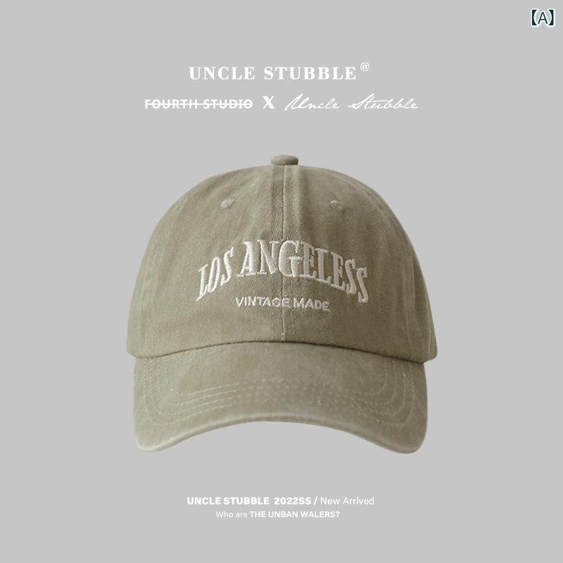 キャップ レディース インフルエンサー風 レトロ ウォッシュ加工 デニム コットン グレー アメリカン ..