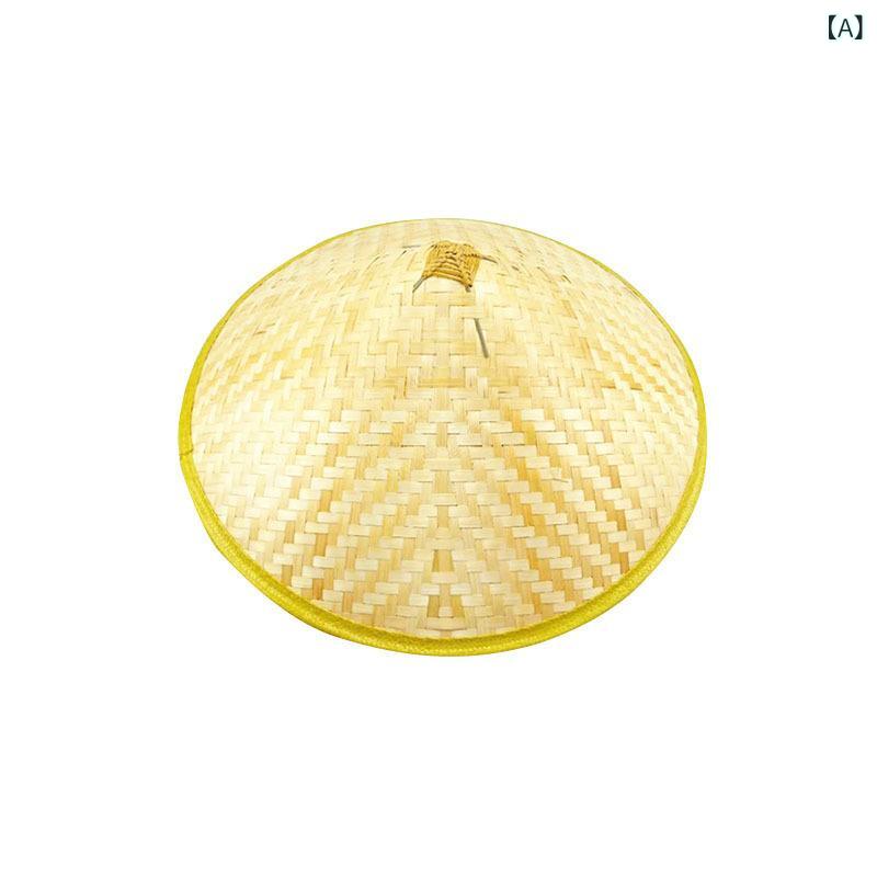 帽子 男女兼用 竹編み 斗笠 笠 侠客風 武士風 時代劇 撮影用 レトロ ヴィンテージ 和風 円錐形 広つば ..