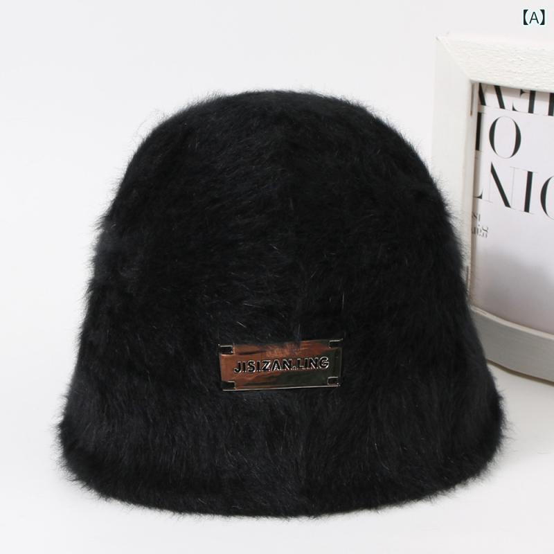 バケットハット レディース 韓国風 日系 もこもこ 小顔効果 すっぴん隠し 防寒 保温 秋冬 普段使い カジュアル スタイリッシュ ポリエステル ファー ブラック ホワイト