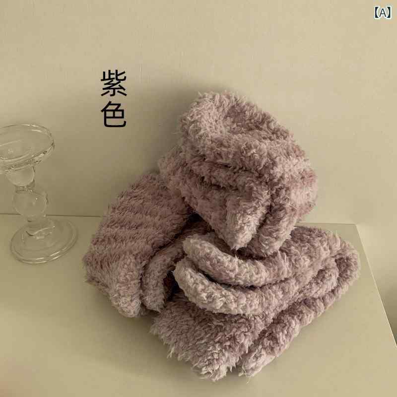 靴下 レディース ミドル丈 秋冬 厚手 裏起毛 ボア 保温 あったか ゆったり 吸汗 通気性 クルー丈 ソックス アクリル 女性用