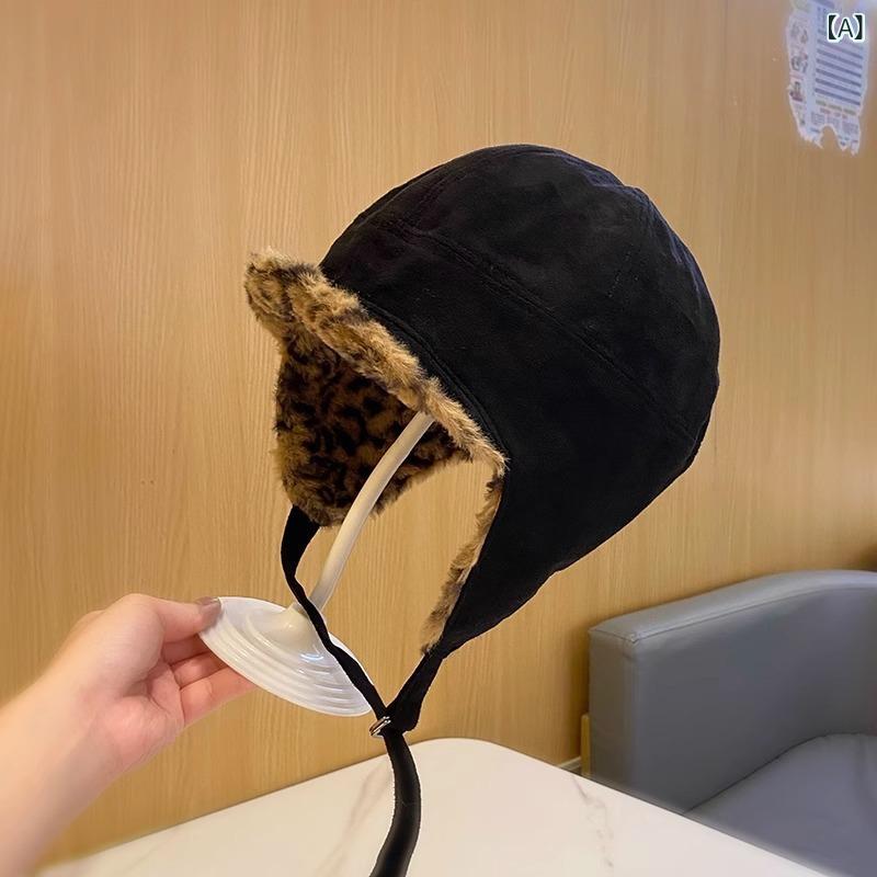 帽子 レディース フライトキャップ 耳当て付き リバーシブル ヒョウ柄 フェイクファー 防寒 防風 保温 暖かい パイロットキャップ ボア ふわふわ お出かけ カジュアル 韓国風 冬