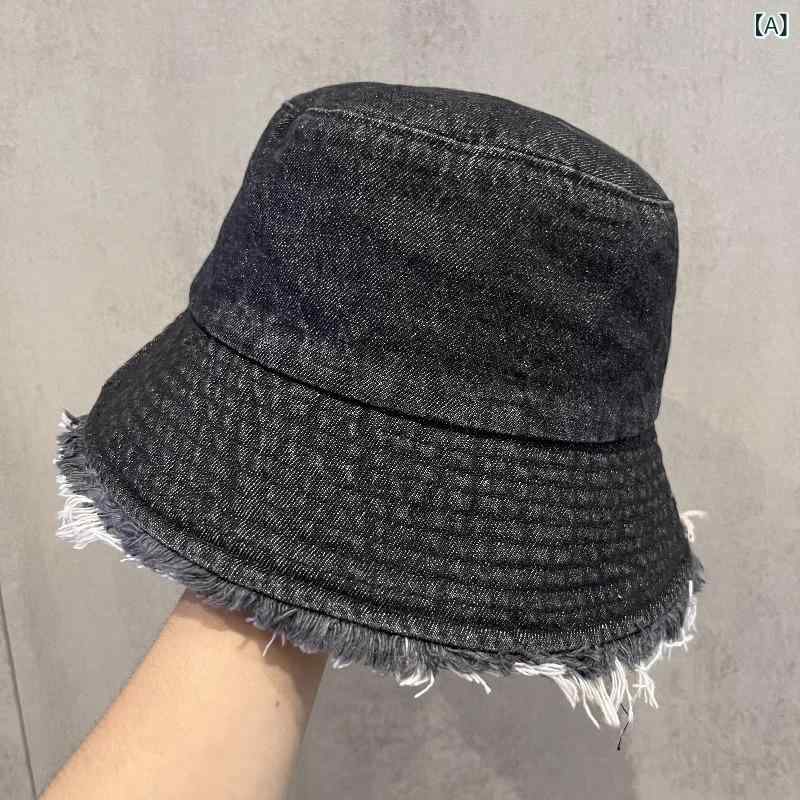 ハット レディース デニム コットン フリンジ 切りっぱなし 小顔効果 日よけ UVカット 通気性 和風 万..