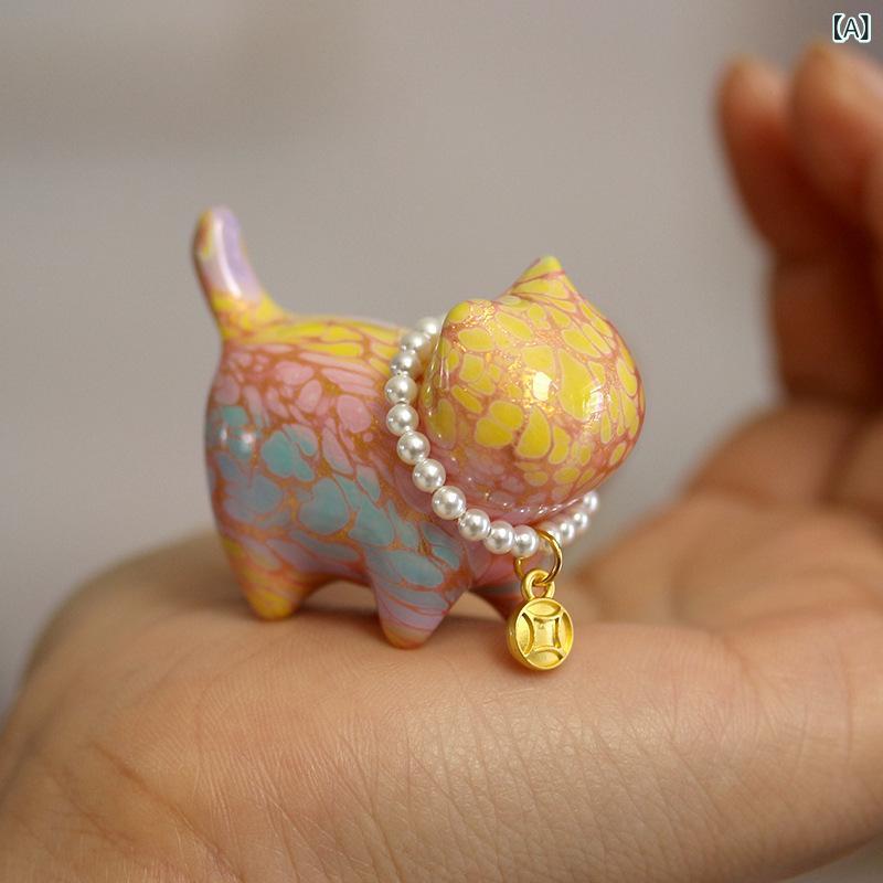 キーホルダー招財猫木製漆塗りかわいい縁起物キーリングバッグチャーム車用アクセ...