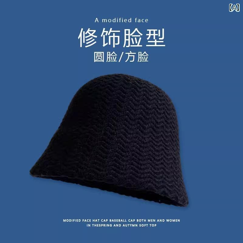 ニットハット レディース 秋冬 バケットハット つば広 小顔効果 毛糸 波柄 防寒 保温 通気性 ファッション小物 カジュアル おしゃれ