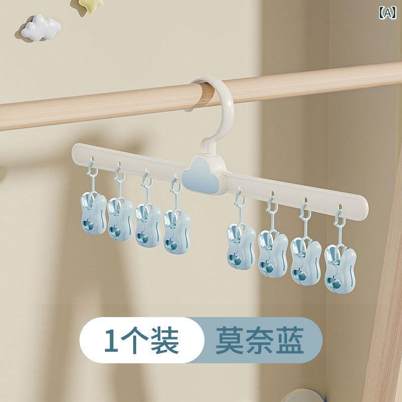 物干しハンガー 赤ちゃん 新生児 子供用 便利アイテム 多機能 多クリップ 靴下 ランドリー用品 室内 ベランダ 部屋干し 家庭用 プラスチック製 コンパクト 省スペース