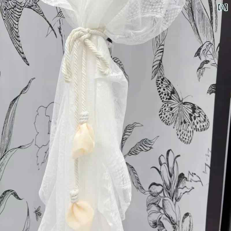 カーテンタッセル ローズ 花モチーフ コットン シフォン 花蕾 デザイン シンプル モダン インテリア 部屋飾り 紐 カーテン留め おしゃれ かわいい 布製 ホワイト ピンク グリーン ブルー グレー ベージュ