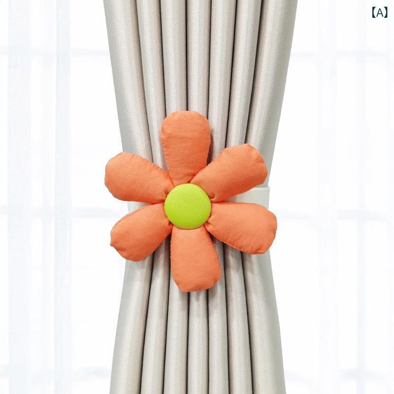 カーテン タッセル 北欧 軽やか ライトラグジュアリー クリエイティブ おしゃれ 花形 かわいい 結束バンド 装飾 アクセサリー ポリエステル製 ペア