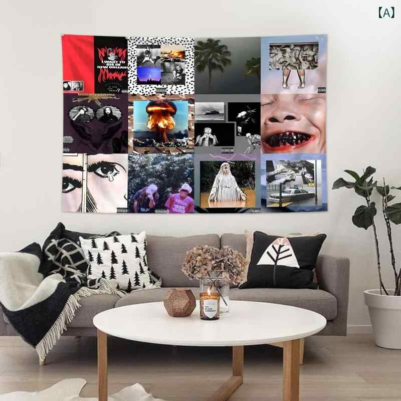 タペストリー レトロ ヴィンテージ ラッパー アルバム 音楽 ポスター 壁掛け 装飾 インテリア アート ..